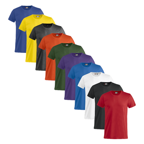 Jetzt noch günstiger! 10er-Pack Clique für 36€ - jeweils 5 x 2 farbige T-Shirts, Größen XS bis 2XL