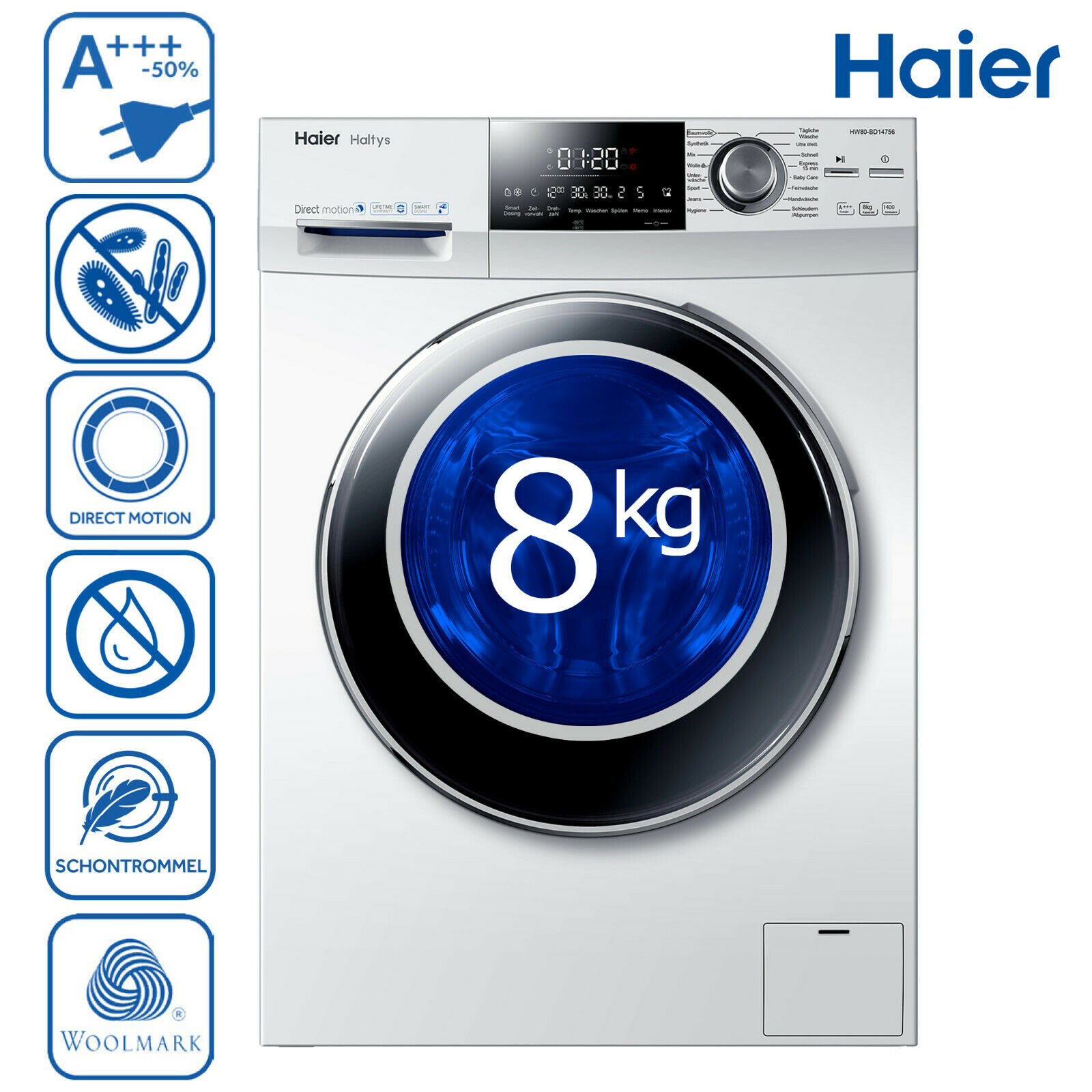 8kg Waschmaschine Haier HW80-BD14756 für nur 359,90 EUR inkl. Versand