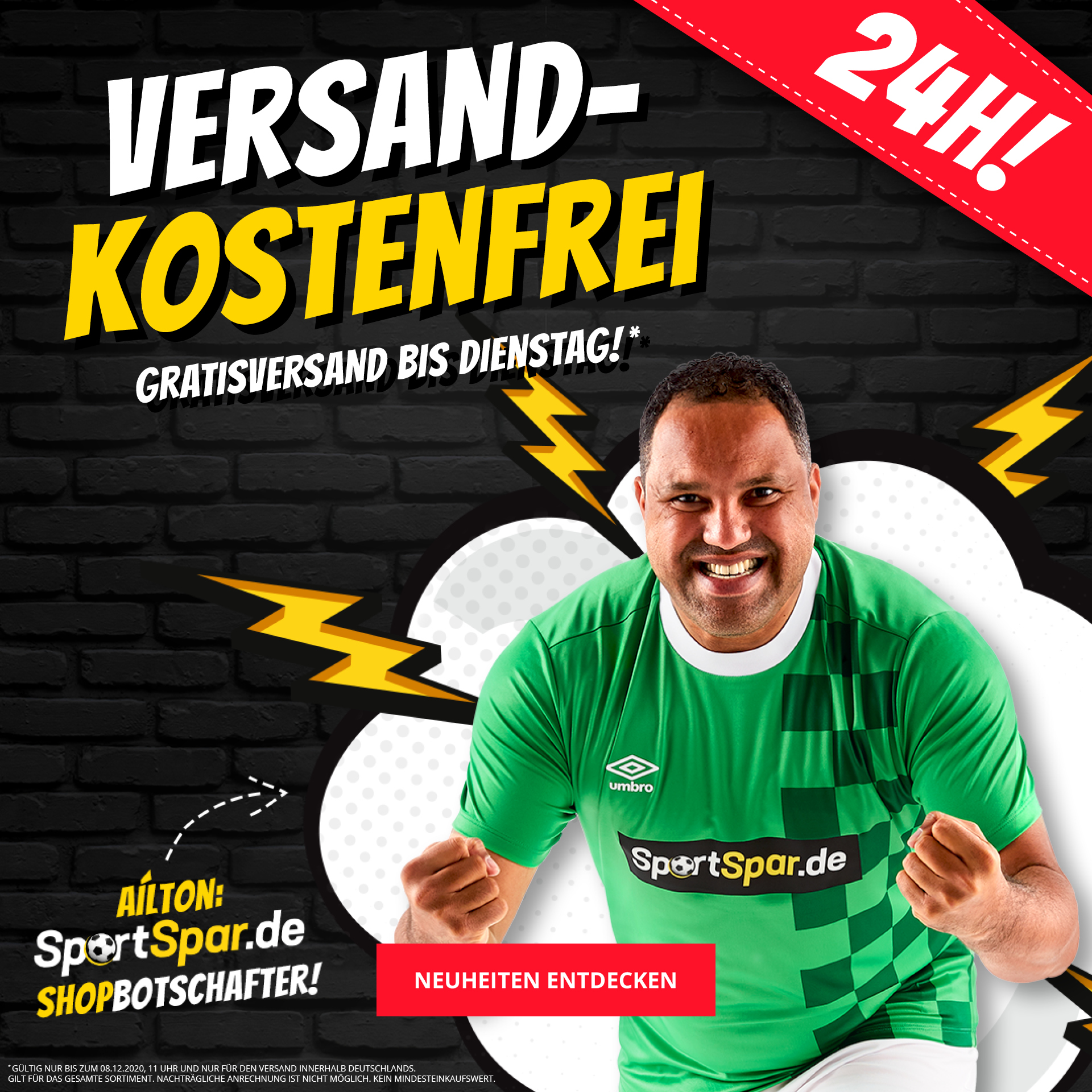 Keine Versandkosten bei Sportspar! Nur Heute !
