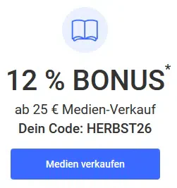Momox.de: 12% Ankaufbonus ab 25 € Verkaufswert (bis 19.10.2026)