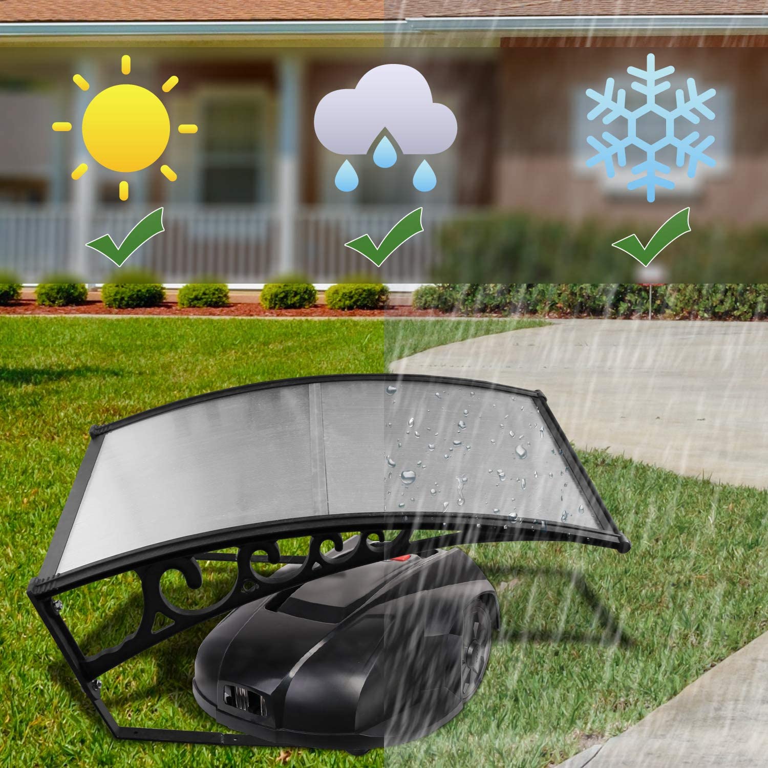 Hengda Mähroboter Garage UV-Schutz Regenschutz Dach