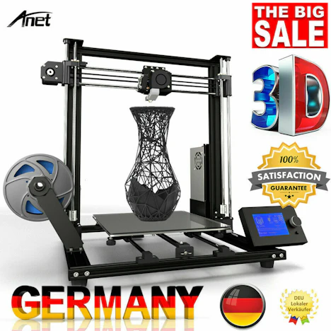 Anet A8 Plus DIY 3D Drucker Printer 300x300x350mm Groß LCD & 10m PLA Filament