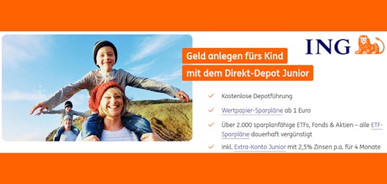 Kostenfreies ING Direkt-Depot Junior mit Sparplänen ab 1€ 💸🧒