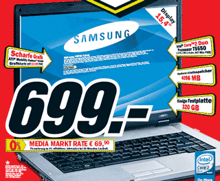 Media Markt: R60 Aura T5550 Tuloni für 699 €