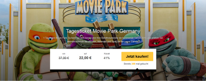 Tagesticket für Movie Park Germany für 22€ *UPDATE*
