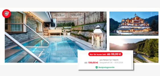 Grossarler Hof für 99€ - Wellnessoase, Verwöhnpension, Berg-Gesund Programm