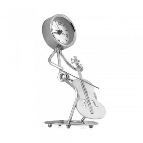 Lustige Tischuhr Wecker Edelstahl Violoncello Motiv für 7,91€ inkl. Versand
