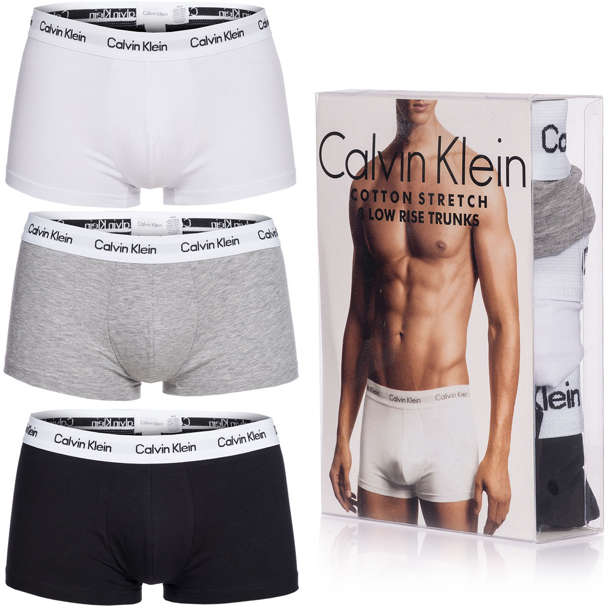 Calvin Klein Herren Boxershorts 3er Pack Schwarz/Grau/Weiß