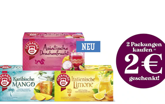 Teekanne: Kaufe 2 Packungen und erhalte 2 € zurück (ab 05.10.)