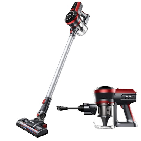 Vorbei! Akku Kabelloser 2 in 1, 120W Leistungsstarke Absaugung, 22,2 Volt 2200mAh Lithium-Ionen Akku