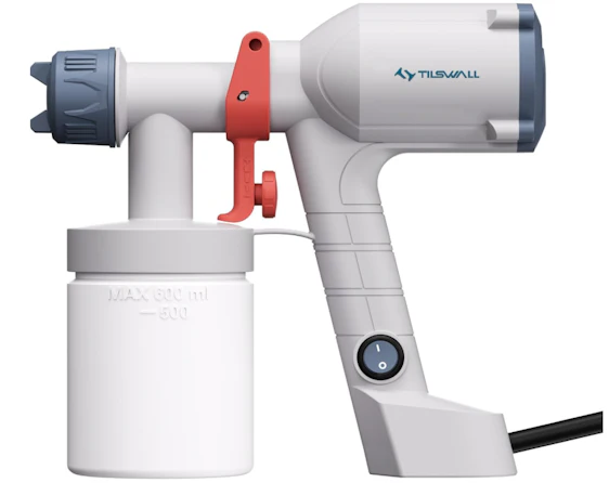 Tilswall Farbsprühsystem, Upgrade Ultra-leichte Elektrische Farbsprühgerät mit 600ml Farbbehälter, 2 Düsen & 3 Sprühmustern - Sprühpistole Für Wandfarbe, Schränke, Zäune, Türen, Möbel, Weiß