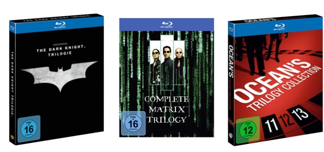 Oceans, Matrix oder Batman Triologie [Blu-ray] bei real für je 15€