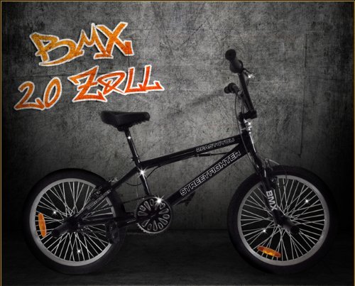 Original Streetfighter SUPER BMX BIKE 20" Zoll Stunt FREESTYLE FAHRRAD RAD 4 PEGS 360 ° ROTOR
