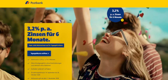Mehr Zinsen für Erspartes! 💸 Postbank Tagesgeld-Aktion mit 3,2% Zinsen