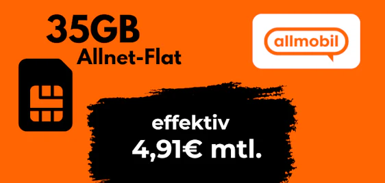 35GB 5G Allmobil-Flat im Vodafone-Netz | effektiv nur 4,91€ mtl.