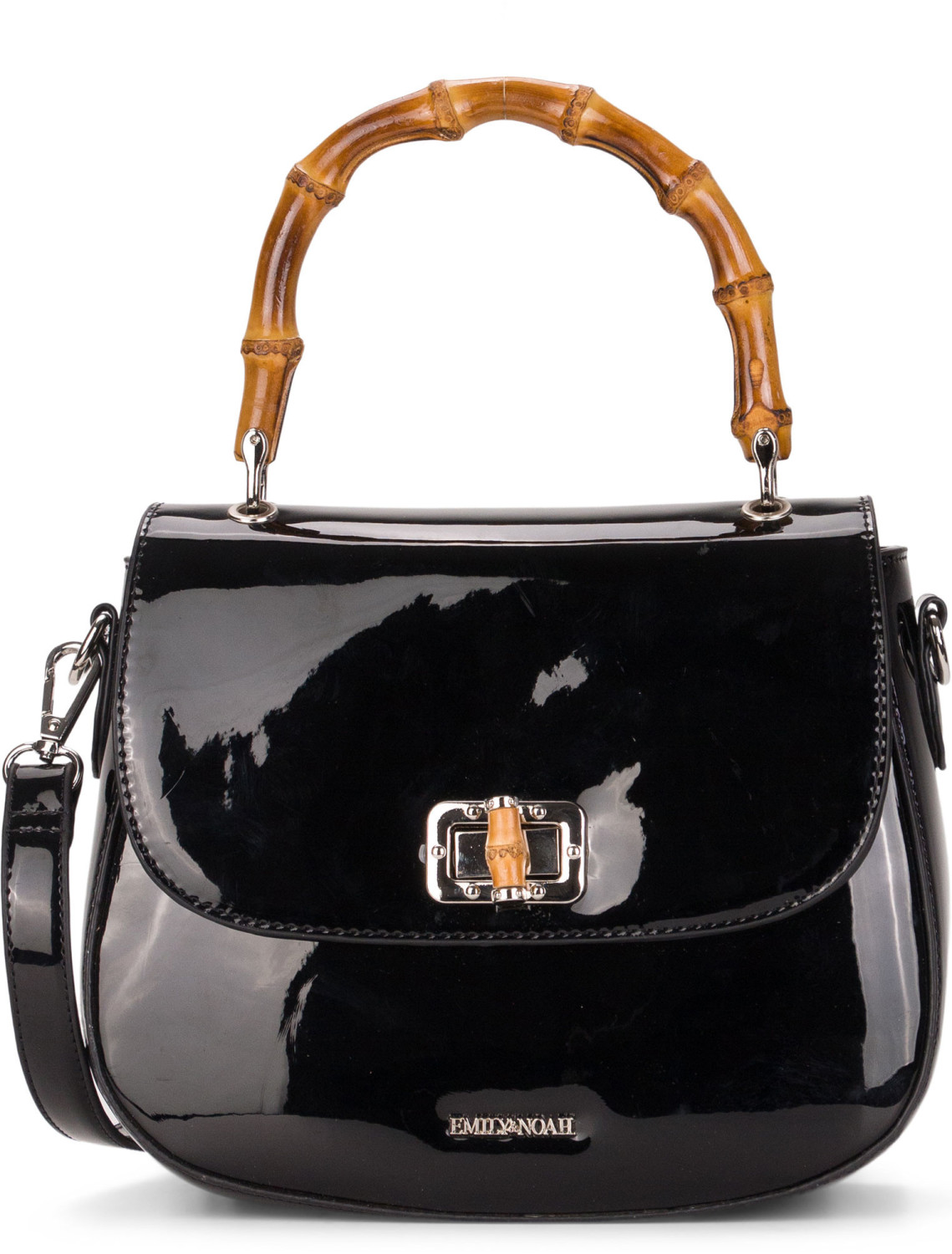 Emily &amp;amp; Noah Handtasche mit Überschlag Lexa mittel black-Lack (62212199) im Angebot: Nur 38,95€ statt 49,99€
