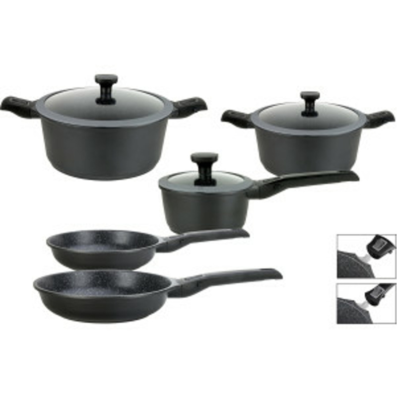 GSW Topf-Set Easy Click (Set 8-tlg) schwarz mit 36,04€ Preisnachlass