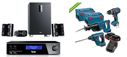 Gute Angebote bei eBay WOW - Bosch Werkzeugset für 479€, Teufel Consono 35 Mk2 Digital LE mit Dekoder für 380€
