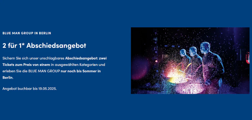 Blue Man Group Berlin Tickets 2 Fur 1