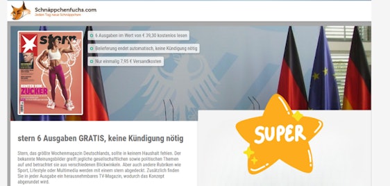 Leseprobe "Stern" für 0€ − 6 Ausgaben, zzgl. 7,95€ Versandkosten, selbstkündigend