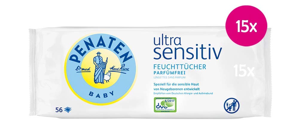 Penaten Ultra Sensitiv Feuchttücher Vorteilspack 15 x 56 Stück