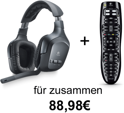 20€ Logitech-Gutschein ab 100€ Bestellwert - z.B. Wireless Headset F540 + Harmony 300i für zusammen 89€ (Update: Ultimate Ears 700 für 81€)