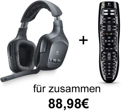 20€ Logitech-Gutschein ab 100€ Bestellwert - z.B. Wireless Headset F540 + Harmony 300i für zusammen 89€ (Update: Ultimate Ears 700 für 81€)