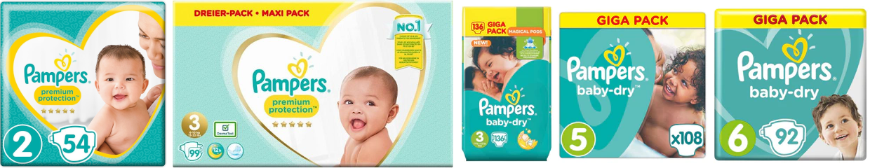 Verschiedene Pampers Baby Dry &amp; Premium Multipacks ab 24€ – Größe 2-6 (92-136 Stück)