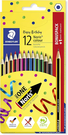 Staedtler Noris colour für 3€ - 13 Buntstifte mit 12 Farben & HB-Bleistift (Prime)