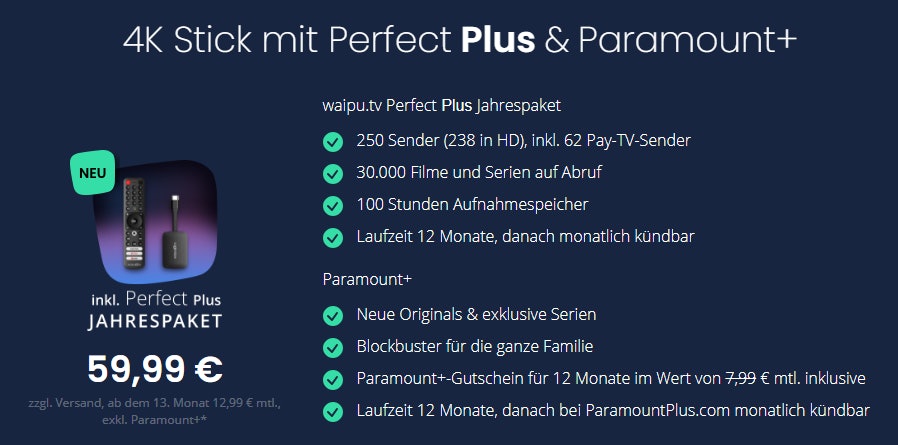 waipu.png waipu.tv 4k Stick mit Paramount Plus gratis