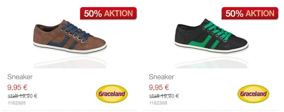 Alles auf einmal! Gratisversand + 50% Sale + 5€ Gutschein bei Deichmann