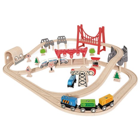 Hape E3712 Railway Spielzeug-Eisenbahnset mit Doppelschleife für 48,42 EUR inkl. VSK