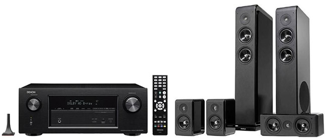 Denon AVR-X2100 7.2-Netzw.-Receiver mit Audio Pro Avanto 5.0 Lautsprecher für 799€