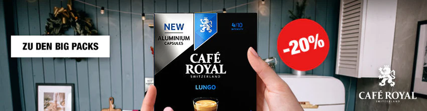 20% Rabatt auf Big Packs bei Café Royal - 36er Packung Kapseln, kompatibel mit Nespresso