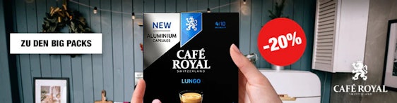 20% Rabatt auf Big Packs bei Café Royal - 36er Packung Kapseln, kompatibel mit Nespresso