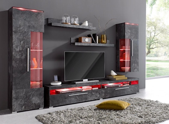 160,01€ auf Trendmanufaktur Wohnwand schieferfarben (673019) sparen