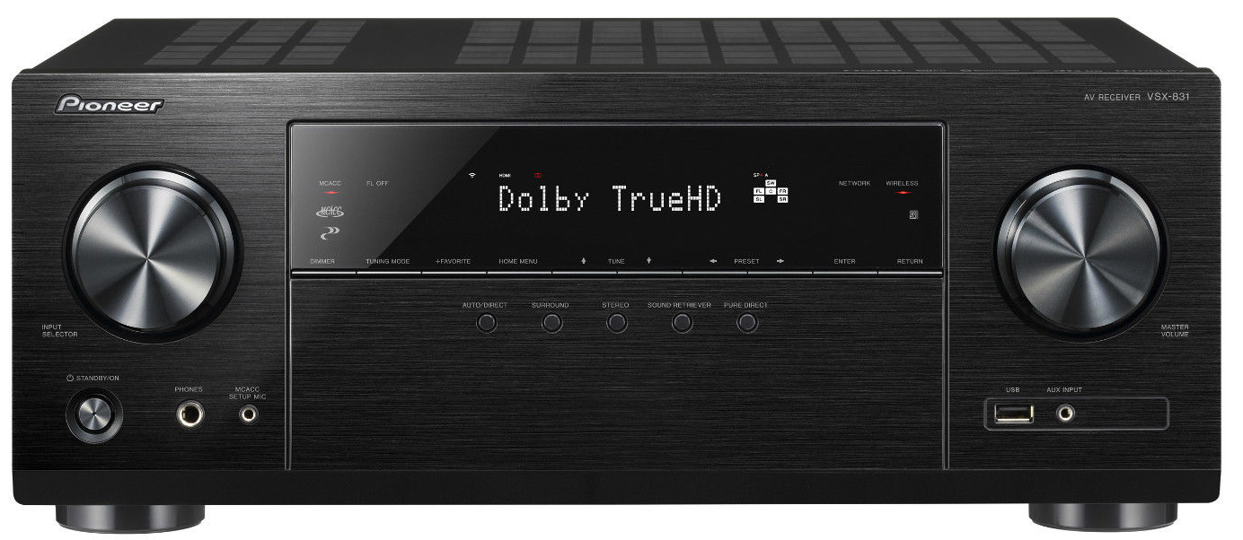 Pioneer VSX-831 für 289€ - 5.2 Netzwerk AV-Receiver mit 130 Watt, WiFi, Bluetooth, HDCP 2.2, DLNA