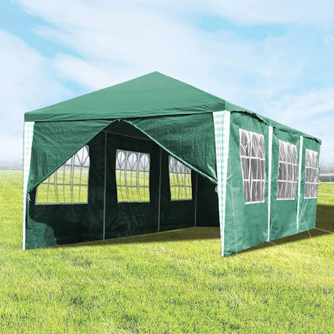 wolketon 3x9m UV Schutz Partyzelt mit 8 Seitenteilen Grün