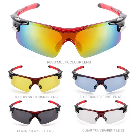 13,29€ für TOMOUNT Fahrradbrille mit 5 Wechselgläsern UV400