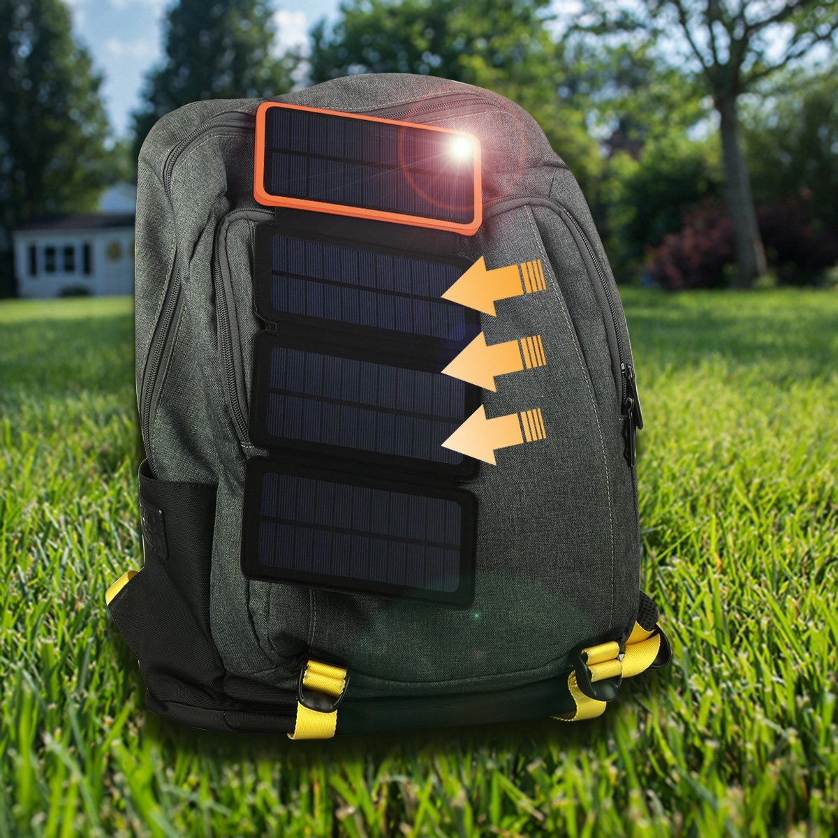 FLOUREON Powerbank Ladegerät mit LED 10000mAh tragbar mit Solar Panel  für 19.99€ /26.99€