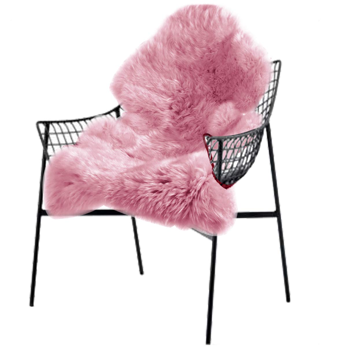 Faux Lammfell Teppich, 90 x 60 cm, Rosa