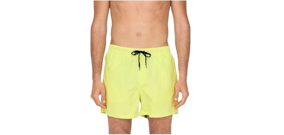 Only & Sons Badehose für 12€ - gelb, Netzeinsatz, Gesäßtasche