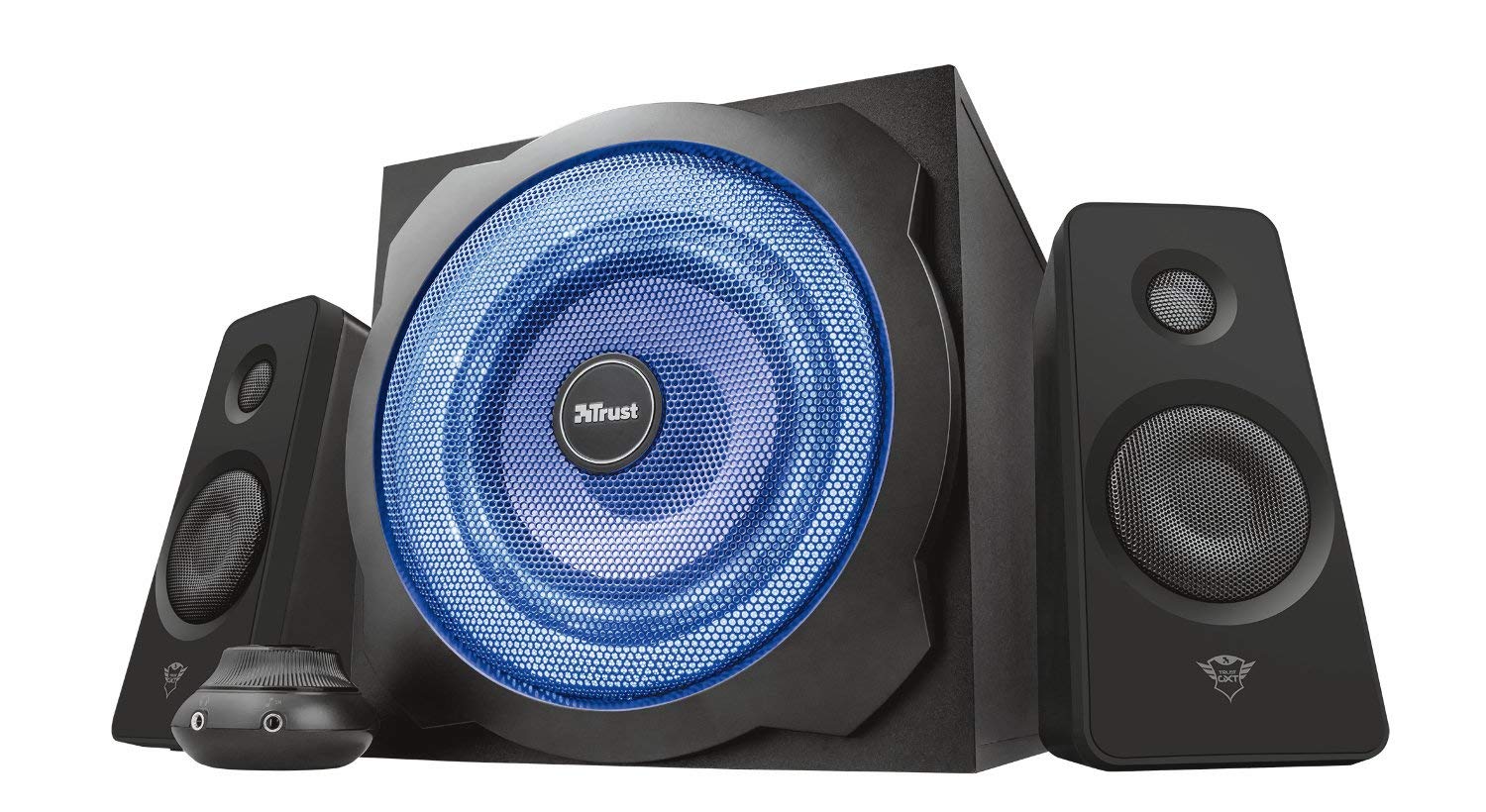 Trust GXT 628 2.1 Lautsprechersystem mit Subwoofer und LED-Beleuchtung für 49 EUR inkl. Versand