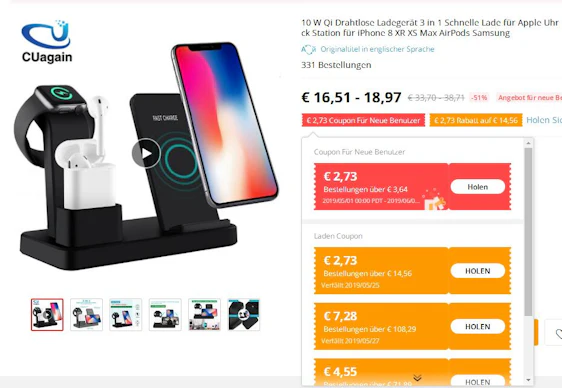 Drahtlose Ladegerät 3 in 1
