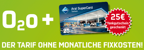 25€ Tankgutschein mit o2 o-Vertrag für einmalig 0,15€ (Update)