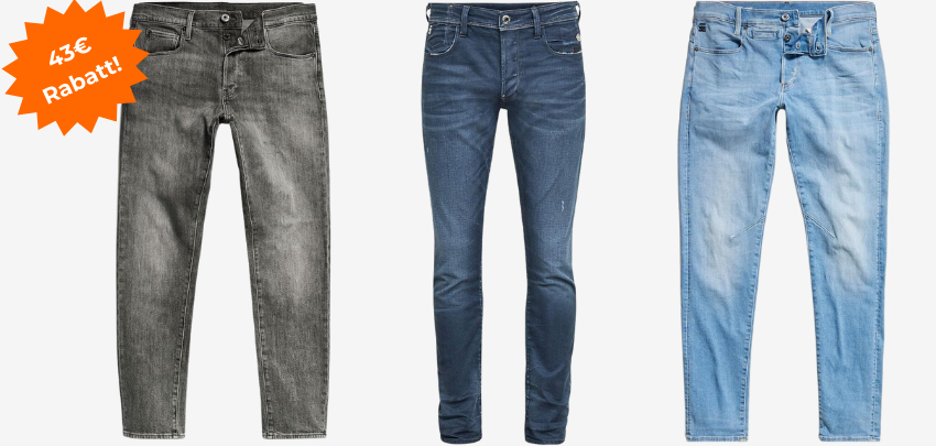 G-Star Raw Jeans für nur 27€ – über 160 Modelle für Herren &amp; Damen 