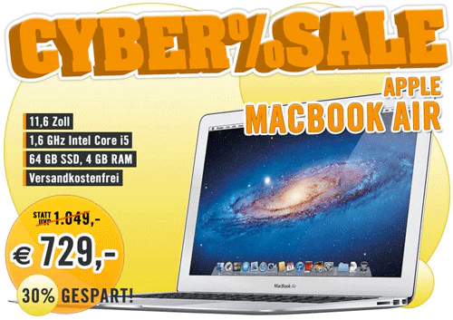 Apple MacBook Air 11,6″ (MC968) für 729€