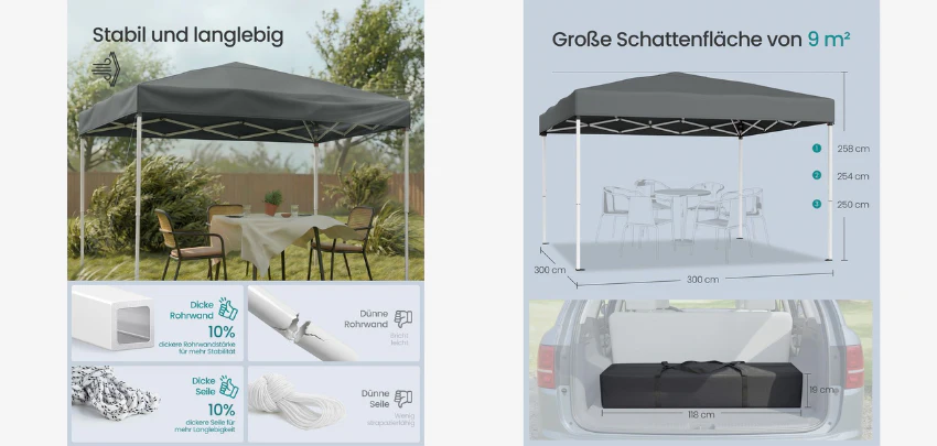 SONGMICS-Pavillon-3-x-3-m---Beispiele SONGMICS-Pavillon-3-x-3-m---Beispiele