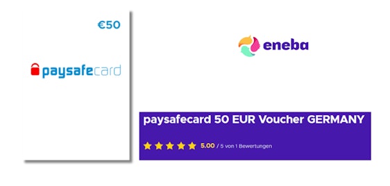 Neu bei Eneba - 50€ paysafecard für nur 46€