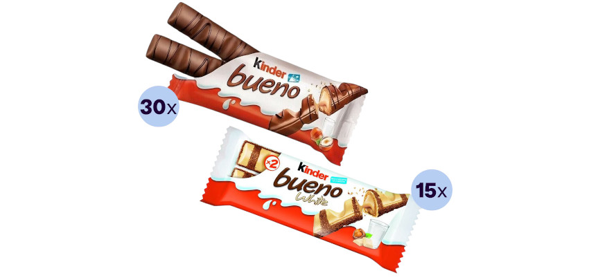 iBOOD Tagesdeal: 60x Kinder Bueno Mix für 36€ – 3x Original &amp; 1x White